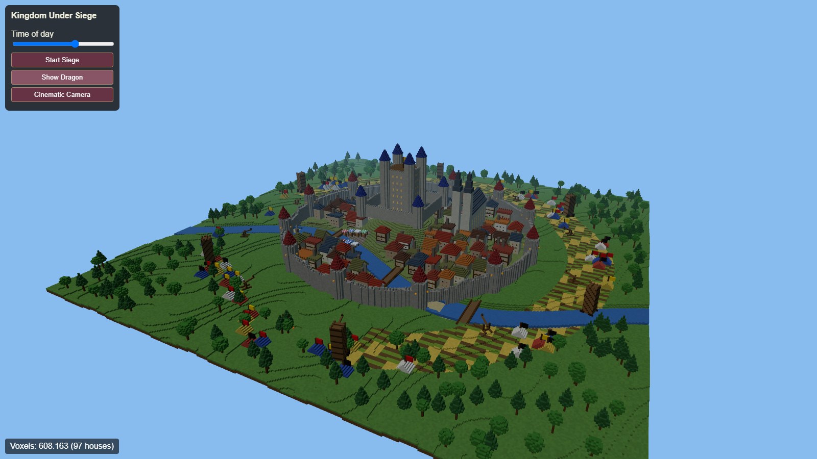 Claude Opus 5.5 · 608,163 voxels · 97 houses