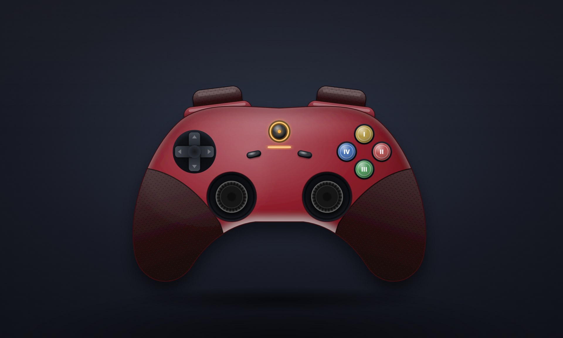 Controller Lab by Fable 5.1: an original controller drawn entirely in SVG, with presets, shells and an SVG export.