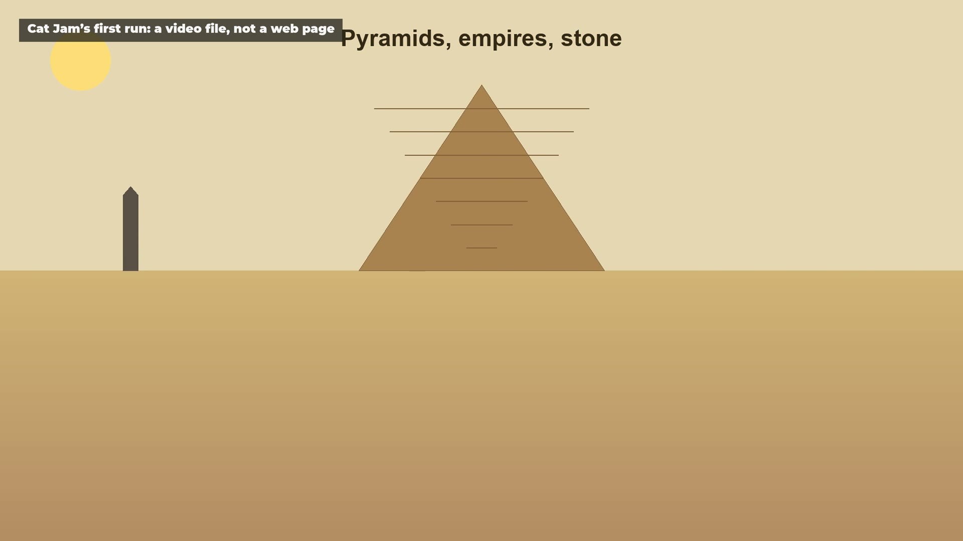 Cat Jam's first run: instead of a web page, it rendered a video file, using programs on my computer.
