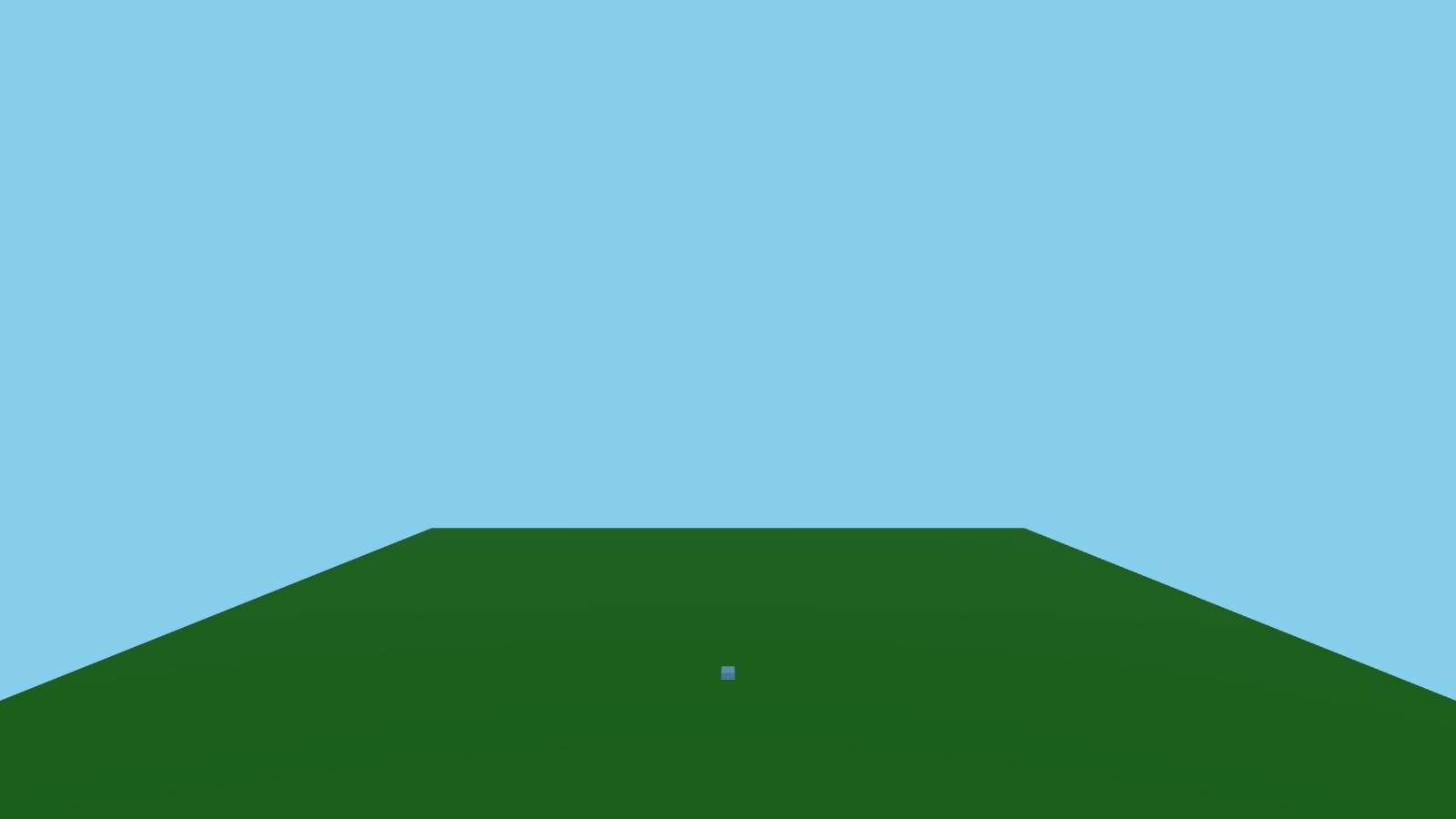 Laguna S 2.1: a running scene, but only a green field and a blue sky.