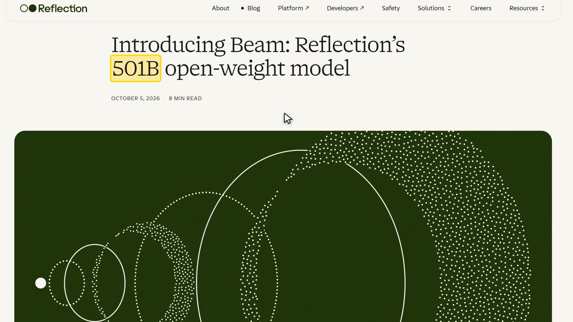 Reflection's announcement: 501B total, 23B active, weights promised under Apache 2.0.
