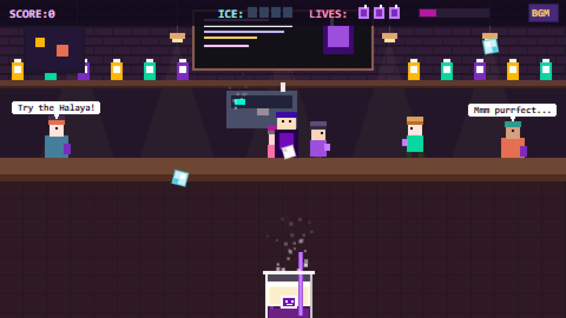 Version three, played by a bot that only presses the arrow keys.