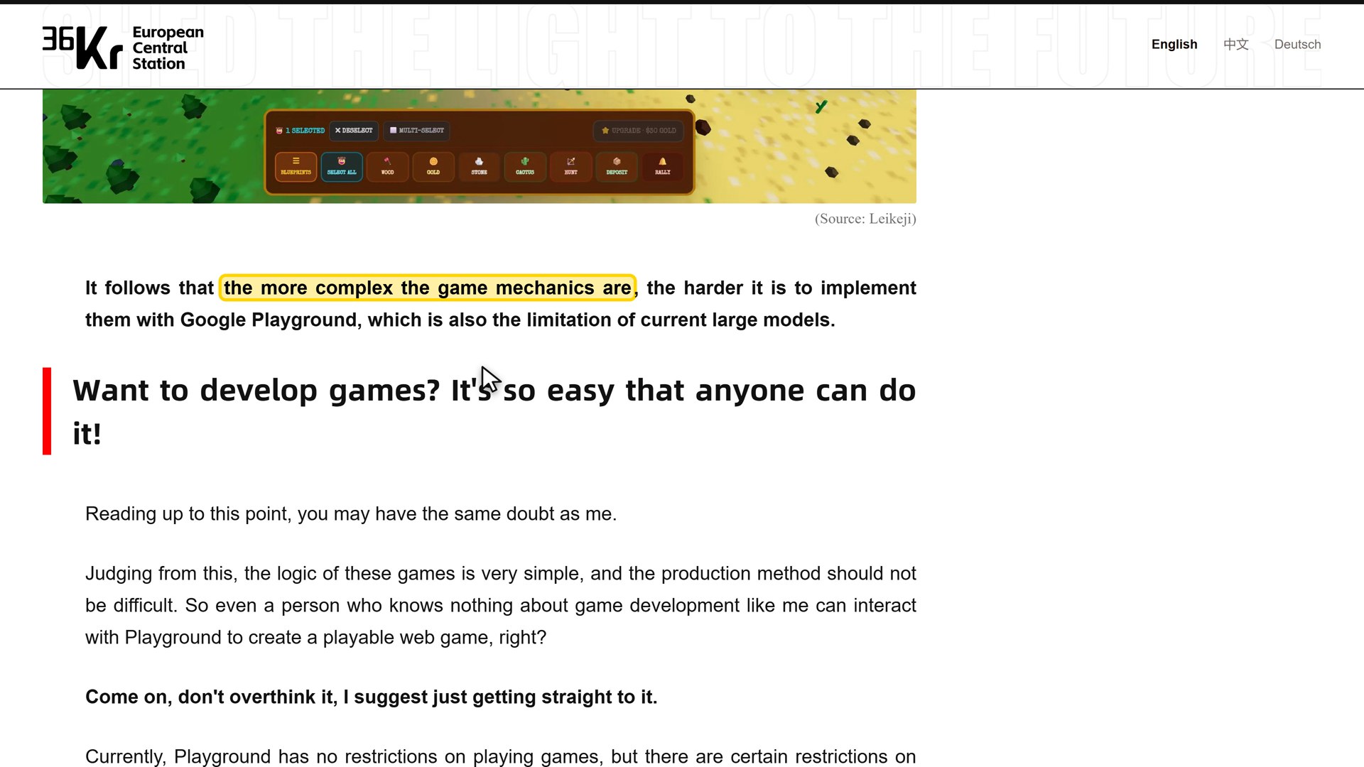 36Kr's hands-on: the more complex the game mechanics are, the harder.