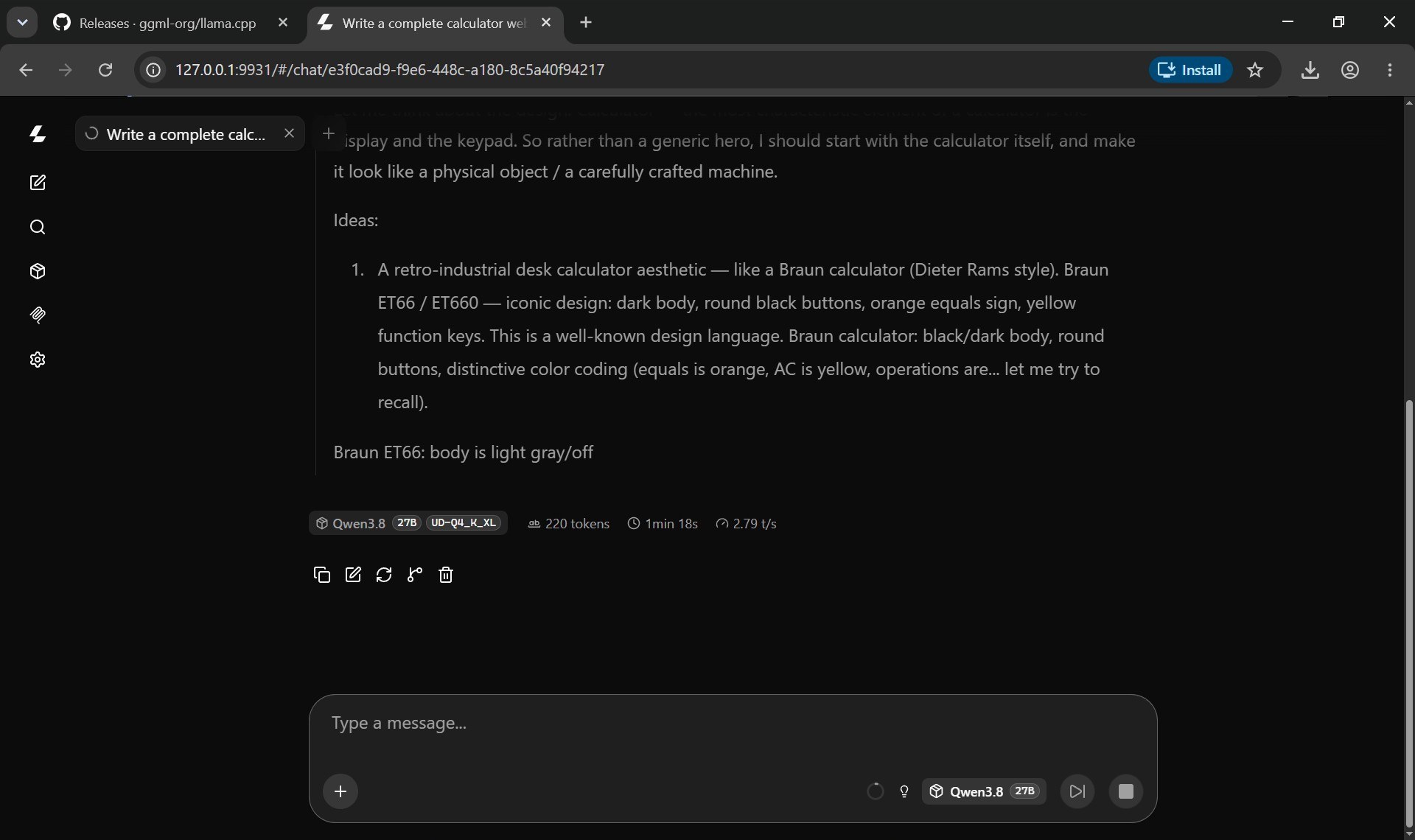 Qwen 3.8 27B, normal 17.9 GB file, default launch: 2.8 tokens per second on the RTX 3060.