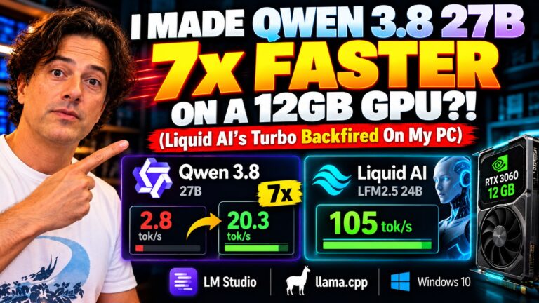 Qwen 3.8 27B 7x Faster on a 12GB RTX 3060, Tested