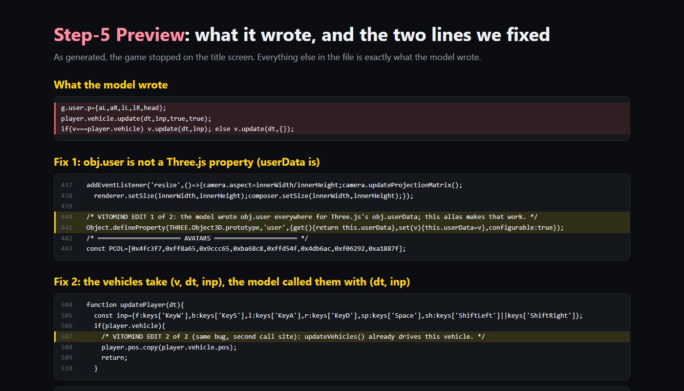 The two lines I fixed in Step-5 Preview's game, marked in the source.